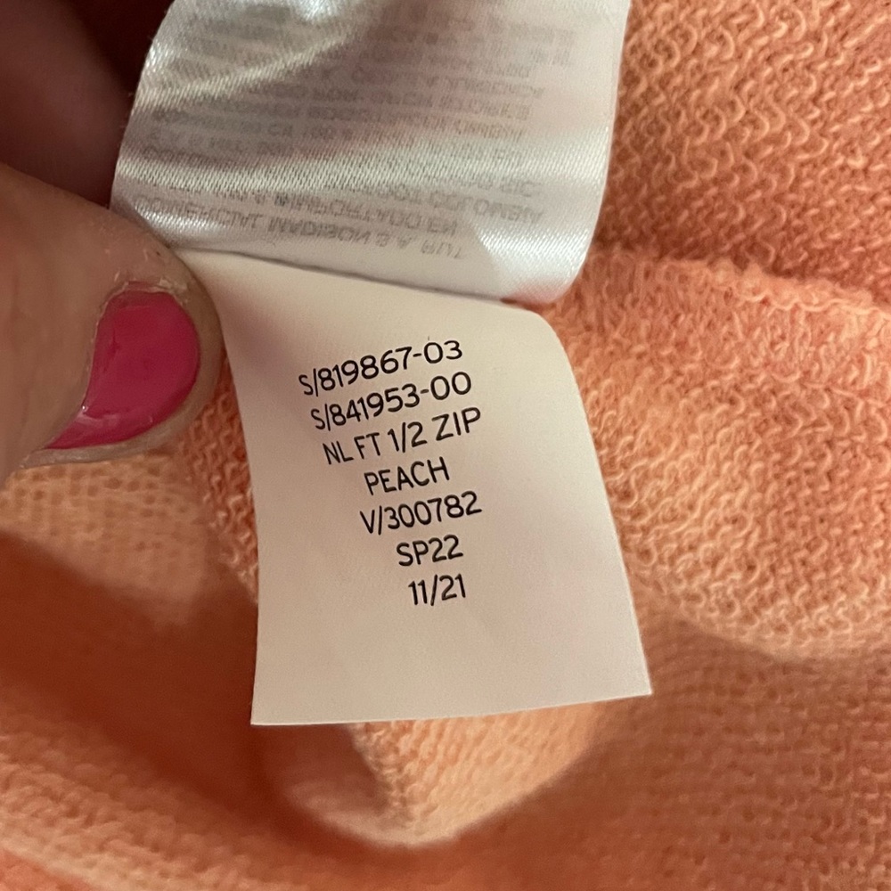 GapFit Orange 1/2 Zip Brushed Tech Jersey Hoodie Like New Size XS - Picture 7 of 8